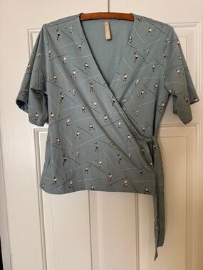 Mata Traders Badminton Print Wrap Top Medium